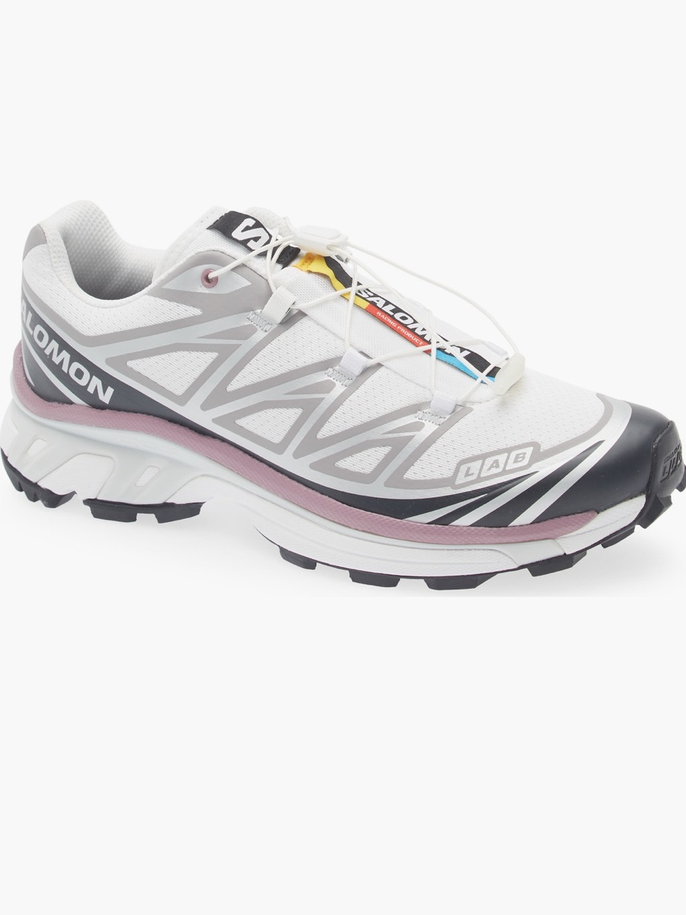 Salomon XT-6 Shoes in White, Black & Dusky Orchid